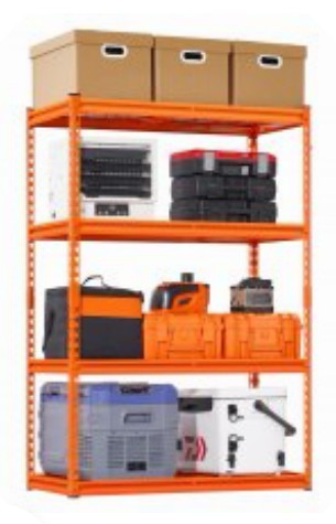 4-Tier Heavy-Duty Shelving, Orange