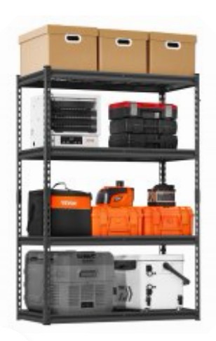 4-Tier Heavy-Duty Shelving, Black