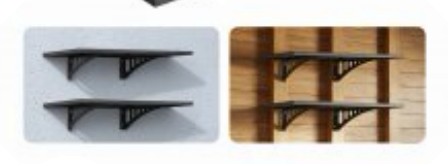 Wall Shelves x2 (Solid Steel, 3 ft)