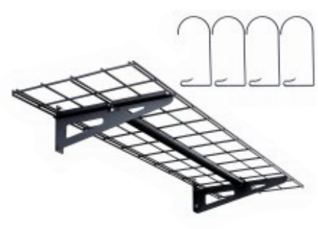 Narrow Wall Shelves x2 with Hooks (4 ft)