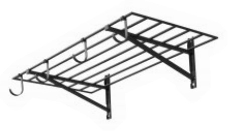 Deep Wall Shelves x2 with Hooks (4 ft)